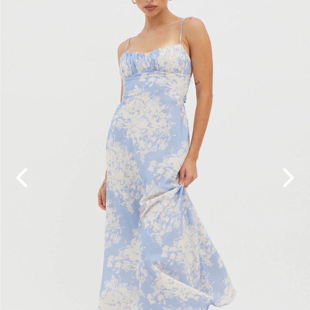 Showpo Blue and White Spaghetti Strap Sundress